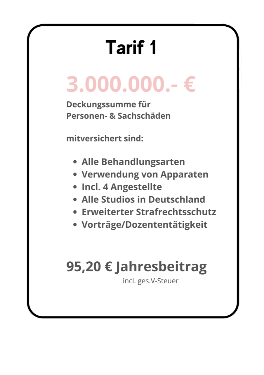 Tarif 1 Berufshaftpflicht